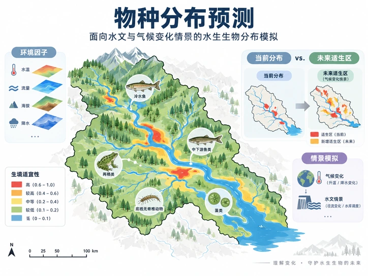 物种分布预测研究示意图